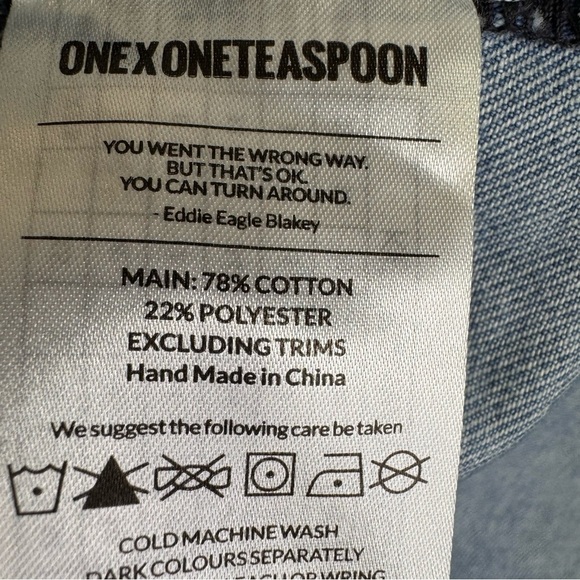 One Teaspoon Le Wolves Denim Shorts Blue Bone Frayed Hem Distressed Size 29 - Picture 13 of 15